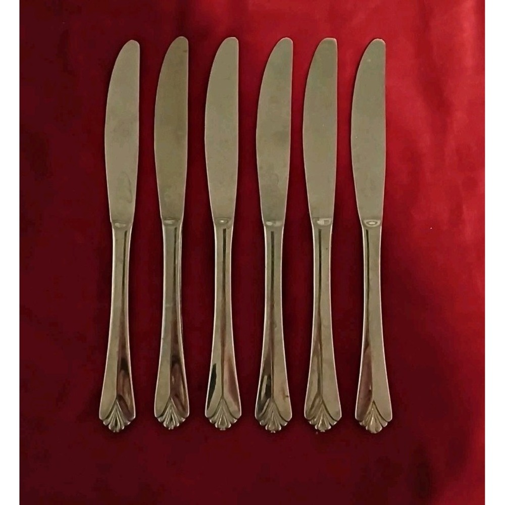 6‎ Dinner Knives Farberware BAYPORT Stainless Glossy Flatware Replacement 8.5"